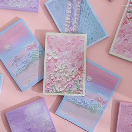 Oil Painting Message Paper 60 Cheets Color Notepad Card Kawaii Can Paste Daily Plan Office School Stationery Supplies