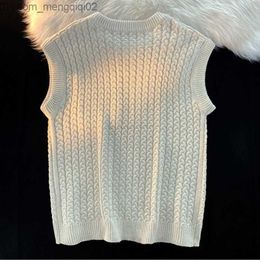 Men's Sweaters Sweater Tank Top Men's Winter Student Knitted Harajuku Round Neck Pocket Handsome Casual Street Wear Unisex S-3XL Prep Fashion Ins Z230712