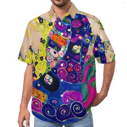 Men's Casual Shirts Gustav Klimt Abstract Art Beach Shirt Hawaii Streetwear Blouses Men Custom 3XL 4XL