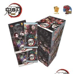 Cartoon Figures 2022 Demon Slayer Cards Box Hobby Collection Tcg Playing Game Rare Card Kimetsu No Yaiba For Children Gift Toy Drop Dh8L5