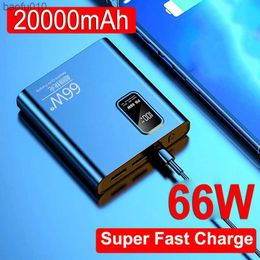 66W Super Fast Charging Power Bank Portable 20000mAh PD20W Digital Display External Battery Pack Powerbank for Mobile Phones L230712