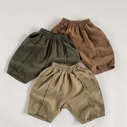 Shorts 2023 Summer Kid Simple Baby Girl Fashion All match Solid Boy Breathable Thin Cotton Linen Short Pants 230711