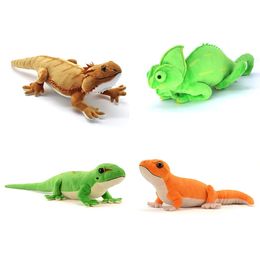 Plush Dolls Real Life Lizards Plush Toy Realistic Soft Reptiles Chameleon Day Geckos Stuffed Toys Doll Gifts For Children 230711