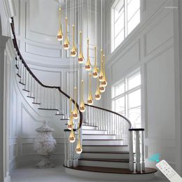 Chandeliers Crystal Large For Attic Villa Hall Living Room Kitchen Ceiling Lights Designed Home Decor Led Interior Lighting