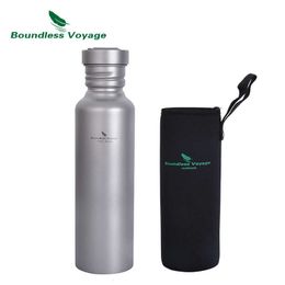 water bottle Boundless Voyage Water Bottle with Titanium Lid Outdoor Camping Cycling Hiking Tableware Drinkware 25.6oz/750ml