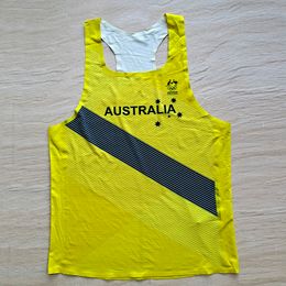 Outdoor T-Shirts Australia National Team Man Fast Running Net Breathable Vest Marathon Professional Athlete Track Field Singlet Customizable 230712