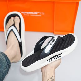 Slippers Men's Platform Flip Flops 2023 Summer Beach Shoes Fashion Home Nonslip Bathroom Slides for Men Casual Slip on 230711