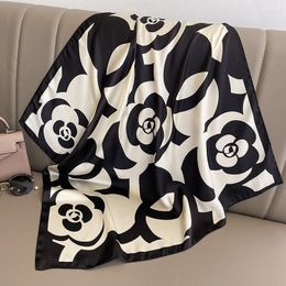 Scarves 70 70cm Women Silk Scarf Square Hair Neck Brand Office Bandanna Muffler Waiter Flight Attendants Handkerchief