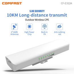 أجهزة التوجيه 2pcs 5km Comfast في الهواء الطلق CPE WiFi مكرر 5 جيجا هرتز 300 ميجابت في الثانية لاسلكي Wi Fi Router Router Bridge Nanostation 2 14dbi Antenna Booste 230712