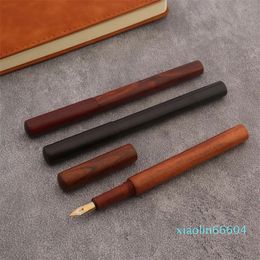 Fountain Pens Luxury 220 Wood Pen Pure Wooden Spin Style Office School Supplies Writing Ink