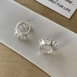 Hoop Earrings 925 Silver Needle Crown Shape Earring For Women Girls Wedding Jewellery Gift Eh522