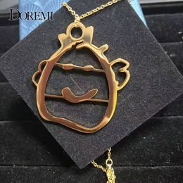Pendant Necklaces DOREMI Stainless Steel Customized Children's Drawing Necklace Kid's Art Child Artwork Personalized Necklace Custom Name 230711