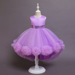 Girl's Dresses Kids Dress Ball Gown Tail Flower Girl Princess Dress Ceremony Elegant Princess Costume Toddler Children Dress For Birthday Party 230712