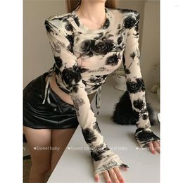 Women's T Shirts Brand Woman's T-shirts Long Sleeve Top Sexy Camisole Female Clothes T-shirt Summer Ladies Tees Casual Super Short Women