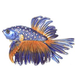 Decorative Objects Figurines Crowntail Beta Fish Trinket Jewellery Boxes Organiser Nautical Decoration Gift Metal Tabletop 230711