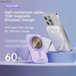 Wireless Power Bank Magnetic Phone Stand 10000mAh Powerbank Type C Fast Charger For iPhone 14 13 12 Xiaomi Samsung Magsaf Series