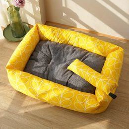 Comfortable Dog Bed Washable Cushion For Dogs Cozy Sleeping Cat Sofa With Pillows Pet Bed Rectangle Washable Durable Dog Sofa Bed