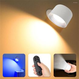 Wall Lamp Wireless Remote Control Touch 360 Degree Rotating Bedside USB LED Night Light For Bedroom Kitchen Corridor