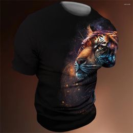 Men's T Shirts 2023 High-End T-Shirt 3d Printing Street Trend Tiger Print Summer Hip-Hop Cool Animal Pattern Fashion T-