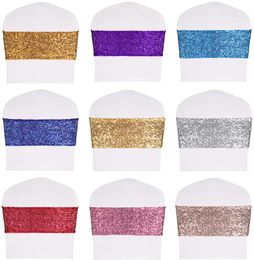 Sequin Sashes Hotel Wedding Event Decorations Polyester Chair Belt Covers 412