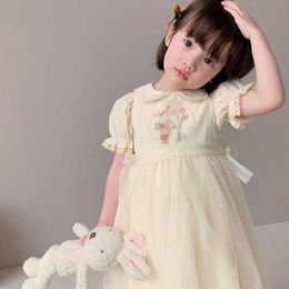 Girl's Dresses Children's Dress Sweet Clothing For Girls Long Sleeve Toddler 1-10years Old 2023 Spring Summer Girls Dress With Peter Pan CollarHKD230712