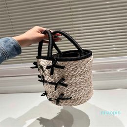 2023-Beach Bags Luxury Designer Fashion Straw Handbags Bow decoration For Summer Vacation Large capacity Shopping Tote