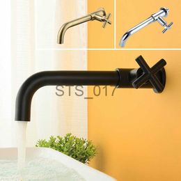 Kitchen Faucets Concealed Cold Tap In Wall Basin Faucet Gold Black Chrome Wall Mounted Basin Spout Lavatory x0712