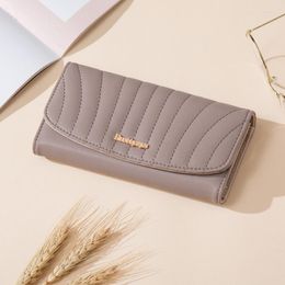 Wallets Brand Designer Thread Plaid Wallet Women Zipper Coin Purse Many Departments Long Female Clutch Ladies Carteira