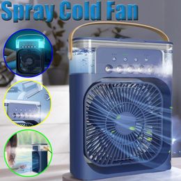 Air Conditioners Electric fan portable USB mini air conditioner timer 3-speed setting cooler air spray wide angle adjustment capacity 600ml 230711