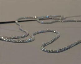 Popular 925 Sterling Silver Galaxy Shine Clavicle Chain Necklace Ladies Fine Jewelry Wedding Party Atmospheric Birthday Gift8769124