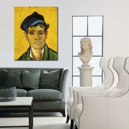Canvas Art Vincent Van Gogh Painting Young Man in A Cap Handmade Artwork Vibrant Decor for Wine Cellar