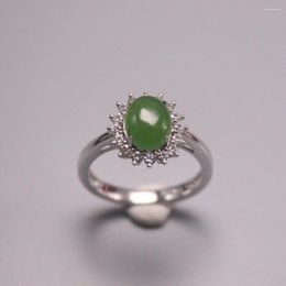 Cluster Rings Genuine/Original S925 Sterling Silver Ring For Women Ladies Natural Jasper Gemstone