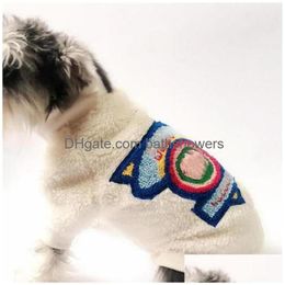 Car Dvr Dog Apparel Fashion Colorf Letter Embroidery Pets Jackets Soft Touch Pet Zipper Coats Winter Thicken Schnauzer Outerwears S-Xx Dhmpw