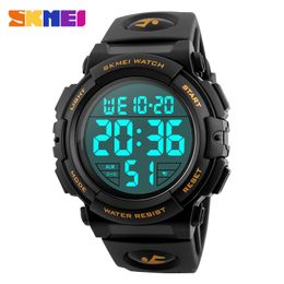 SKMEI Chrono Men Watch Top Luxury Brand Sport Watch Electronic Digital Male Wrist Clock Man 50M Waterproof Men's Watches 1258