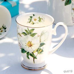 Mugs bone china funny coffee mugs porcelain floral painting vintage countryside espresso cups drinkware taza tea cup art R230712