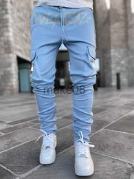 Men's Pants Men's Track Pants Slim Trousers Sport Tracksuit Men Fashion Drawstring Zip Strips Pockets Long Pants Sports Trousers J230712