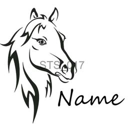 Other Decorative Stickers Hot Sale New Custom Name Text Horse Head Vinyl Wall Art Sticker Decal Decor x0712