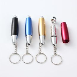 Latest Multi-Colored Keychain Torpedo Pipe Metal Tobacco Cigarette Smoking Filter Pipes Hand Holder Accessories Tool