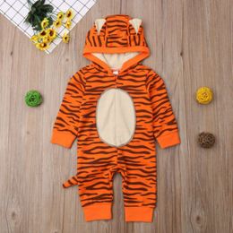 Fall/winter Halloween Onesie Tiger Zipper Hooded Baby Crawl Suit