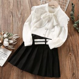 Clothing Sets School Uniform Kids Shirt Skirt For Girls Suits Preppy Clothes Teenagers Spring Autumn Children Costumes 8 10 12 Years