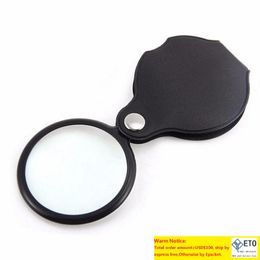Portable Mini Black 50mm 10x HandHold Reading Magnifying Magnifier Lens Glass Foldable Jewelry Loop Jewelry Loupes DLH292