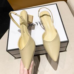 Dress Shoe s Heeled Sandals Summer Fashion Sexy Pointed Toe Square Heel Candy Colour Ladies Mules Party Wedding Women Pumps 230711