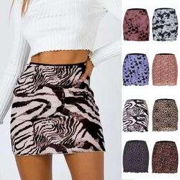 Skirts Micro Mini High Waist Sexy Girls Leopard Flower Print Skirt Fashion Women Tight Party Package Hip