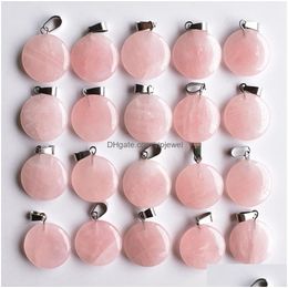 Charms Natural Stone Water Drop Cross Star Pink Quartz Healing Pendants Diy Necklae Jewelry Accessories Making Delivery Findings Comp Dhltn