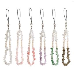 Keychains Handmade Semi-precious Stone And Pearl Phone Chain Trendy DIY Crystal Beaded Pendant Accessories Jewellery Gift