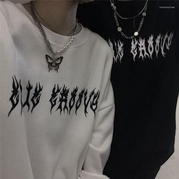 Men's T Shirts Autumn 2023 Black T-shirt Gothic Oversized Skeleton Hoodie Streetwear Womens Hip-hop Cool Couple High Street Loose