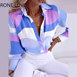 Women's Blouses Shirts Women Chic Elegant Striped Turn Down Collar Pocket Long Sleeves Button Women Working Blouse Top L230713