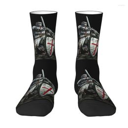 Men's Socks Knights Templar Warrior Dress Mens Womens Warm Fashion Novelty Medieval Shield Cross Crew