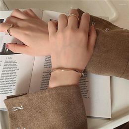 Bangle Open Women Korean Personalised Simple Geometric Twisted Bracelet Retro Fashion Design Accessories Girl Jewellery Wholesale