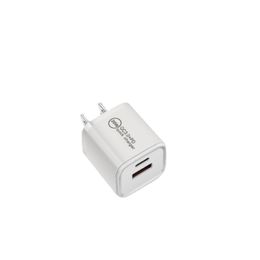 Custom Mobile Phone Charger 20W Fast Charging Adapter SAA CE Certification A+C Slot Power Chargers